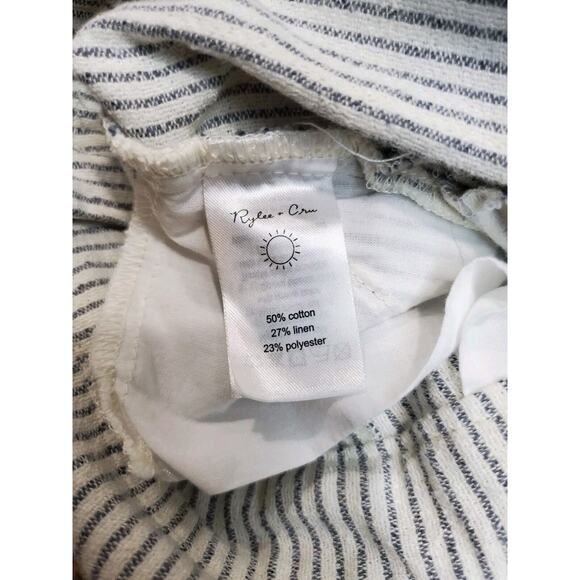 Rylee And Cru Overalls Baby 12-18 Months Blue White Striped Linen Cotton Blend - Picture 3 of 6